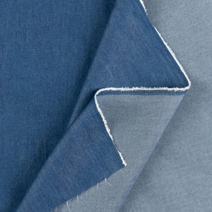 Tencel Baumwolle Denim Chambray Stoff in See Blau, für Hemden & Button Ups Bild 4