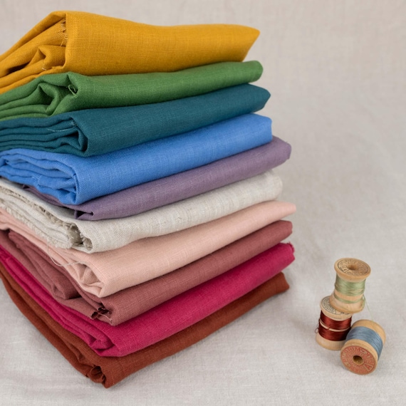 Lightweight Laundered Linen Fabric in 10+ Shades, 56" wide, 5.5 oz