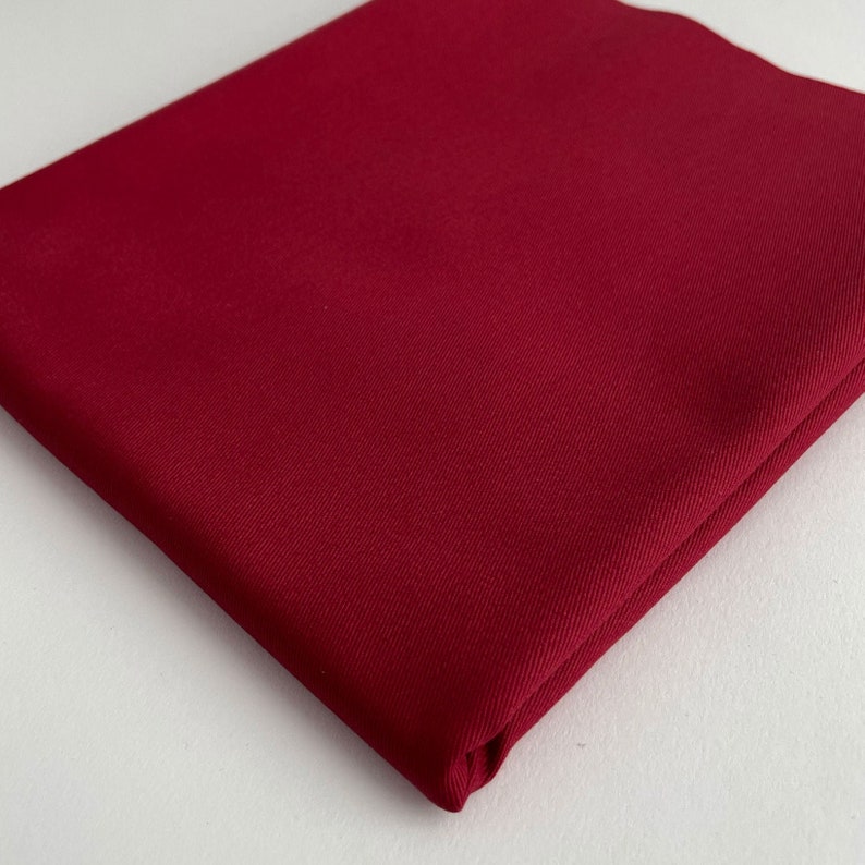 Relaxed Organic Cotton Twill Fabric in Fire Brick Red | Midweight 7oz, Great for pants, chore coats, jackets, bags image 1