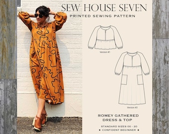 Romey Dress & Top Sewing Pattern by Sew House Seven (Sizes 00-20)
