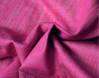 Soft Italian Cotton Denim Fabric in High Watt Pink | Premium midweight colored denim for apparel