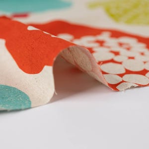 Cotton Linen Canvas Fabric in Bright Abstract Marimekko like Floral, by Echino of Japan image 4