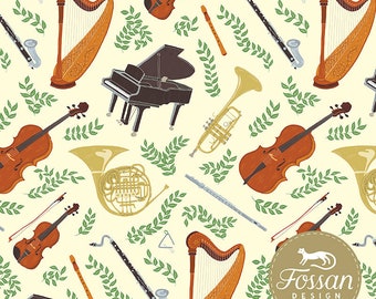 Musical Instruments Fabric | Organic French Terry Fabric | Designed in Sweden