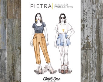 Pietra Pants & Shorts Sewing Pattern by Closet Core (Sizes 0-20)