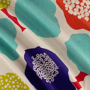 Cotton Linen Canvas Fabric in Bright Abstract Marimekko like Floral, by Echino of Japan image 7