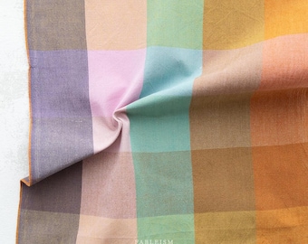 Yarn-Dyed Cotton Check Fabric in Superbloom by Fableism Supply Company