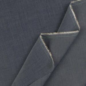 Italian Tencel Chambray Fabric in Steel Blue, for Shirts & Button Ups image 3