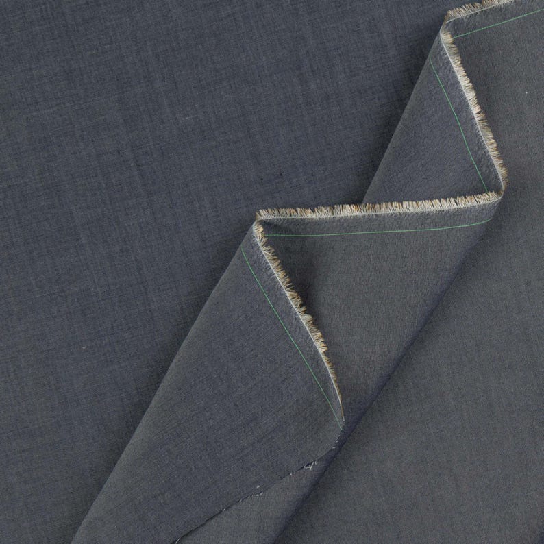 Italian Tencel Chambray Fabric in Steel Blue, for Shirts & Button Ups image 3