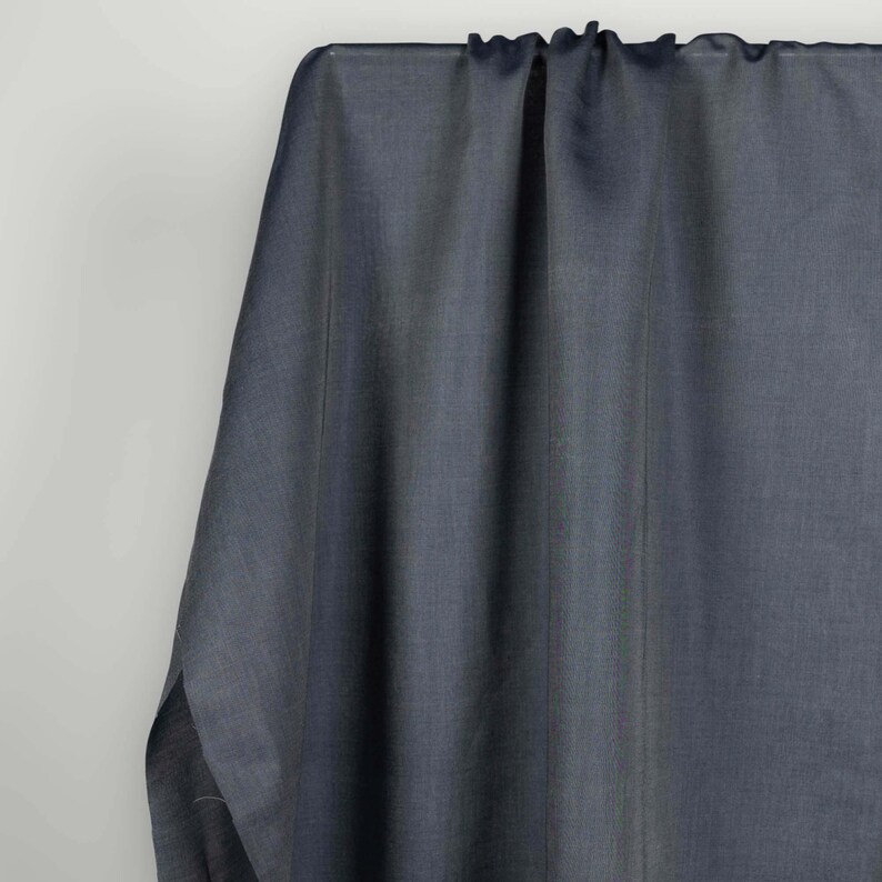Italian Tencel Chambray Fabric in Steel Blue, for Shirts & Button Ups image 6