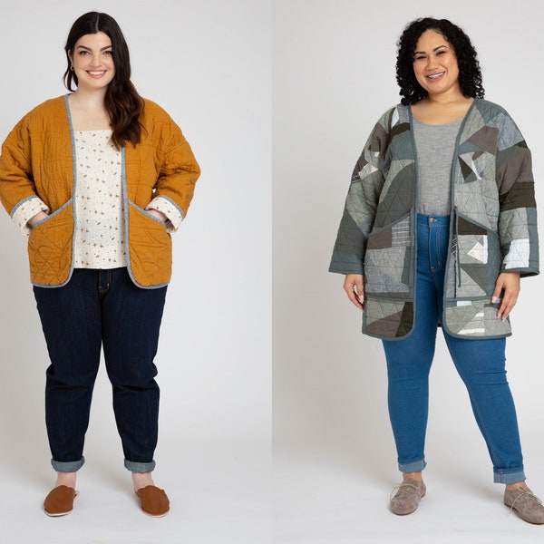 Hovea Quilted Jacket Pattern | Plus Sizes 14-34 | Megan Nielsen Patterns