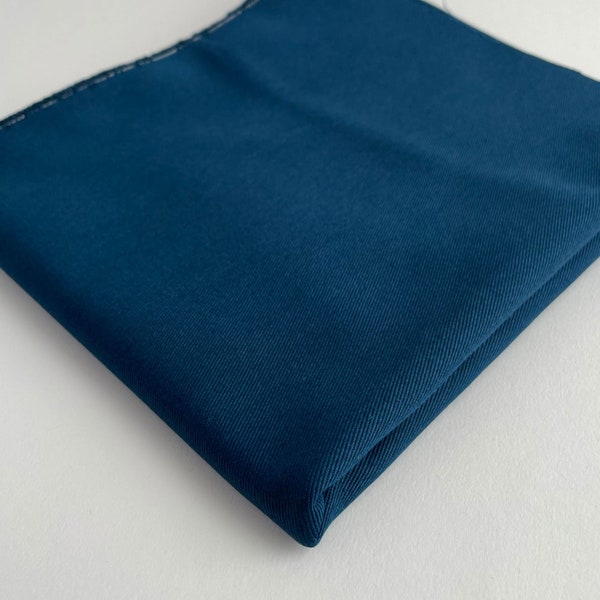 Relaxed Organic Cotton Twill Fabric in Ocean Blue, 8oz midweight