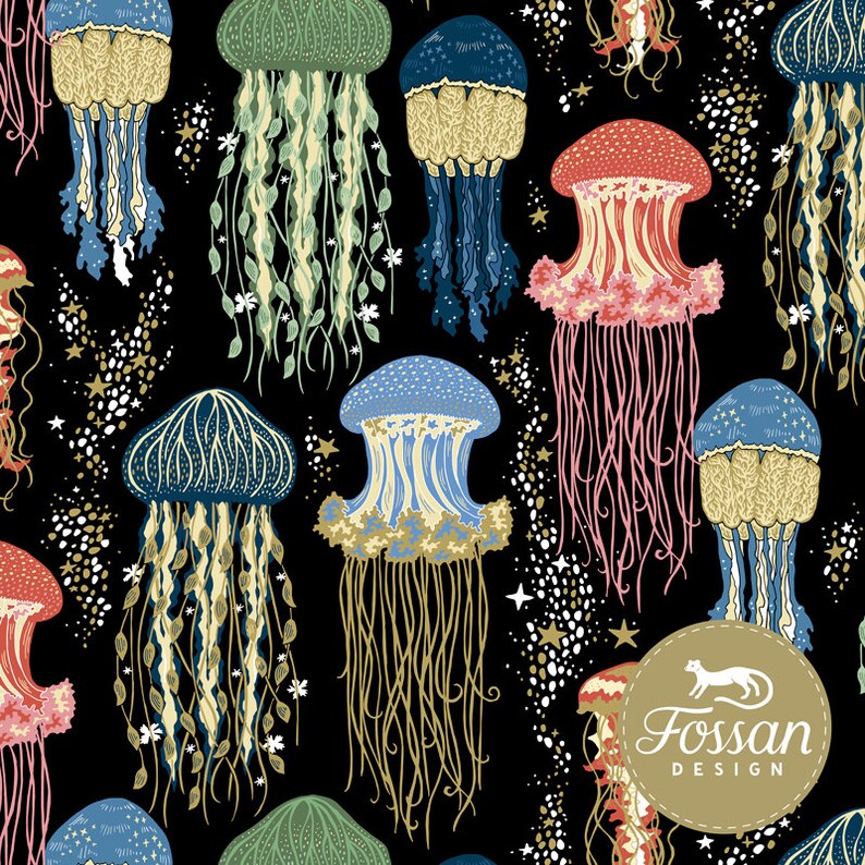 Jellyfish Swimsuit Fabric Bathing Suit Lycra Scandinavian Etsy