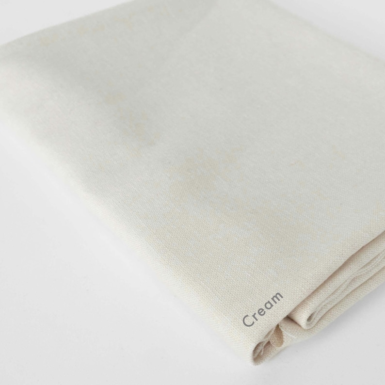 Lightweight Linen Rayon Blend Fabric for Apparel in 20+ Colors, yarn dyed and solids, Brussels Washer by Robert Kaufman Cream (yarn-dyed)