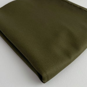 Relaxed Organic Cotton Twill Fabric in Olive Green for Clothes & Accessories | Midweight, 7oz, Great for pants, chore coats, jackets, bags