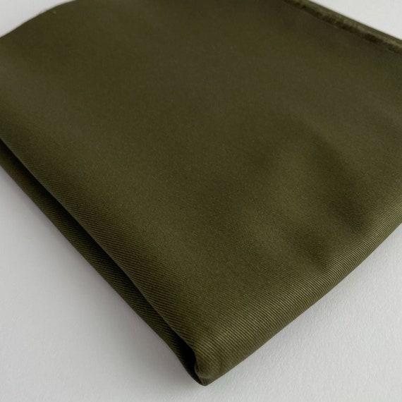 Relaxed Organic Cotton Twill Fabric in Olive Green for Clothes & Accessories | Midweight, 7oz, Great for pants, chore coats, jackets, bags