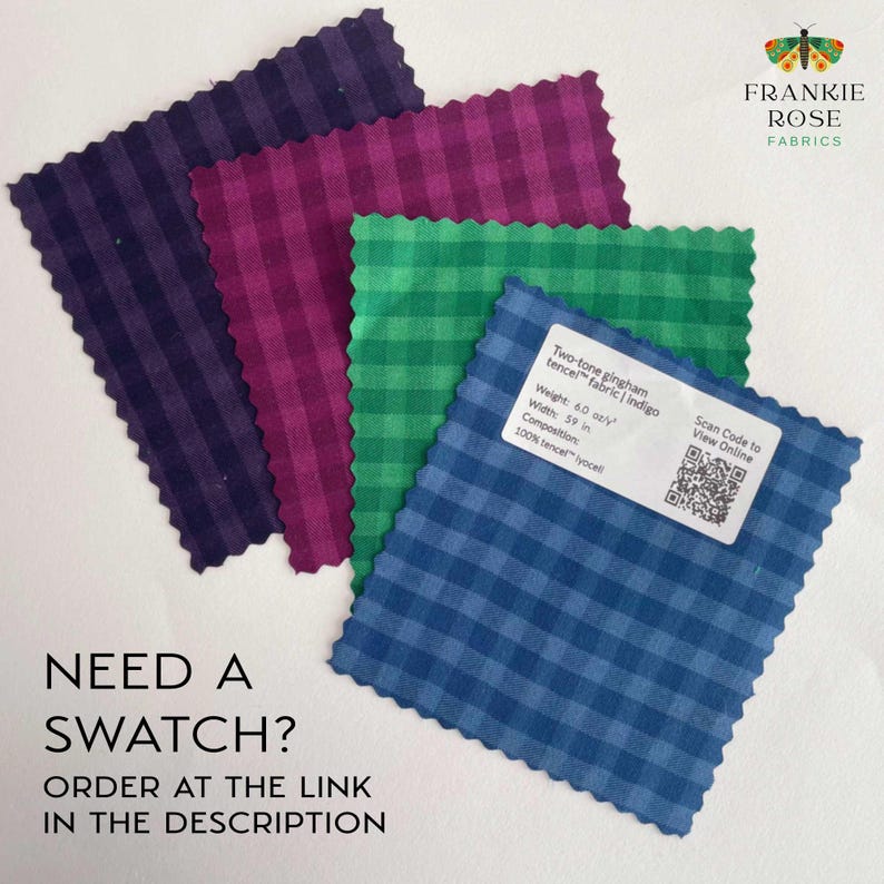 a collection of fabric swatches in various colors, including purple, green, blue, and black, arranged on a white background.