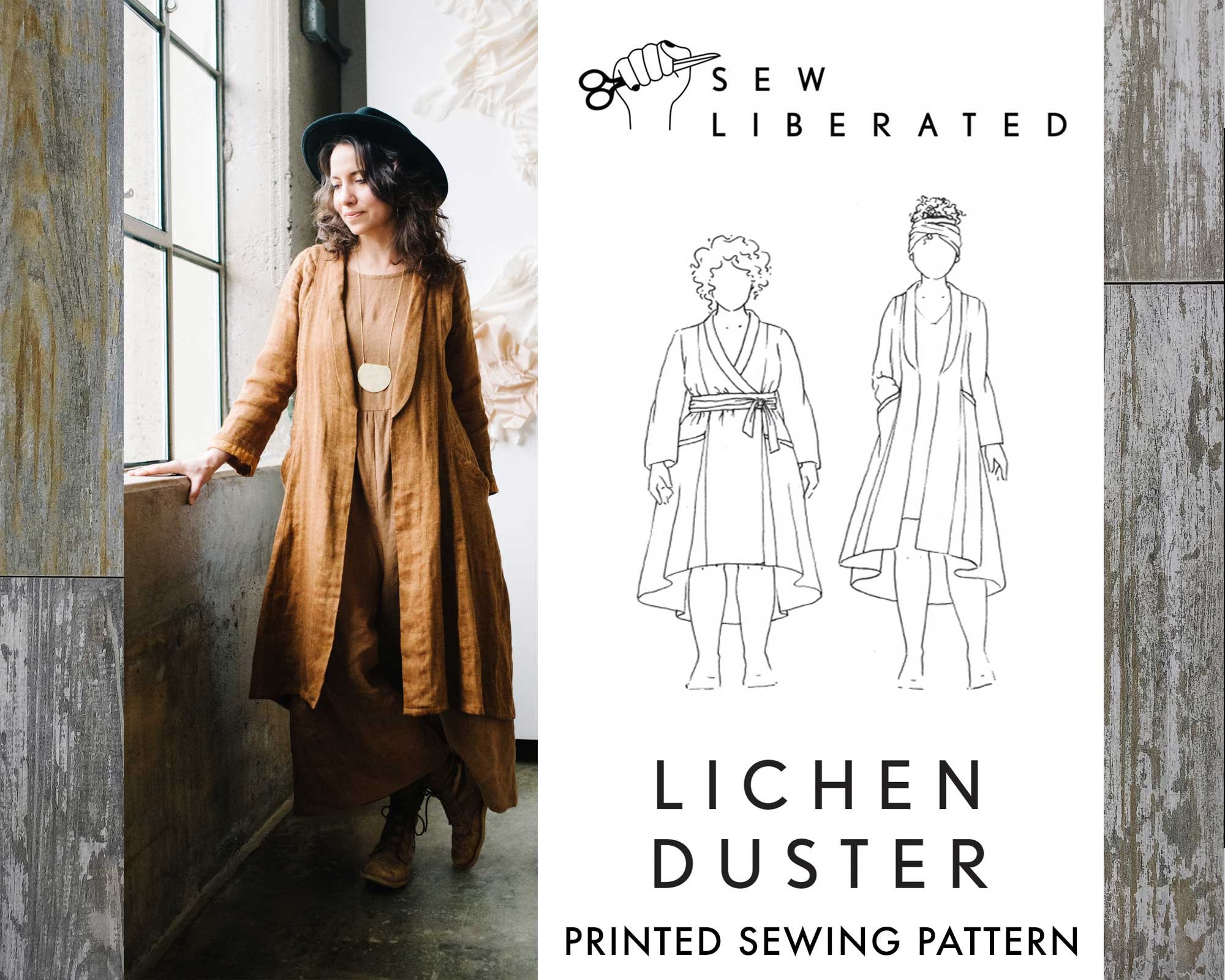 Lichen Duster Jacket Printed Sewing Pattern by Sew Liberated