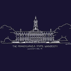 Penn State Old Main White on Navy