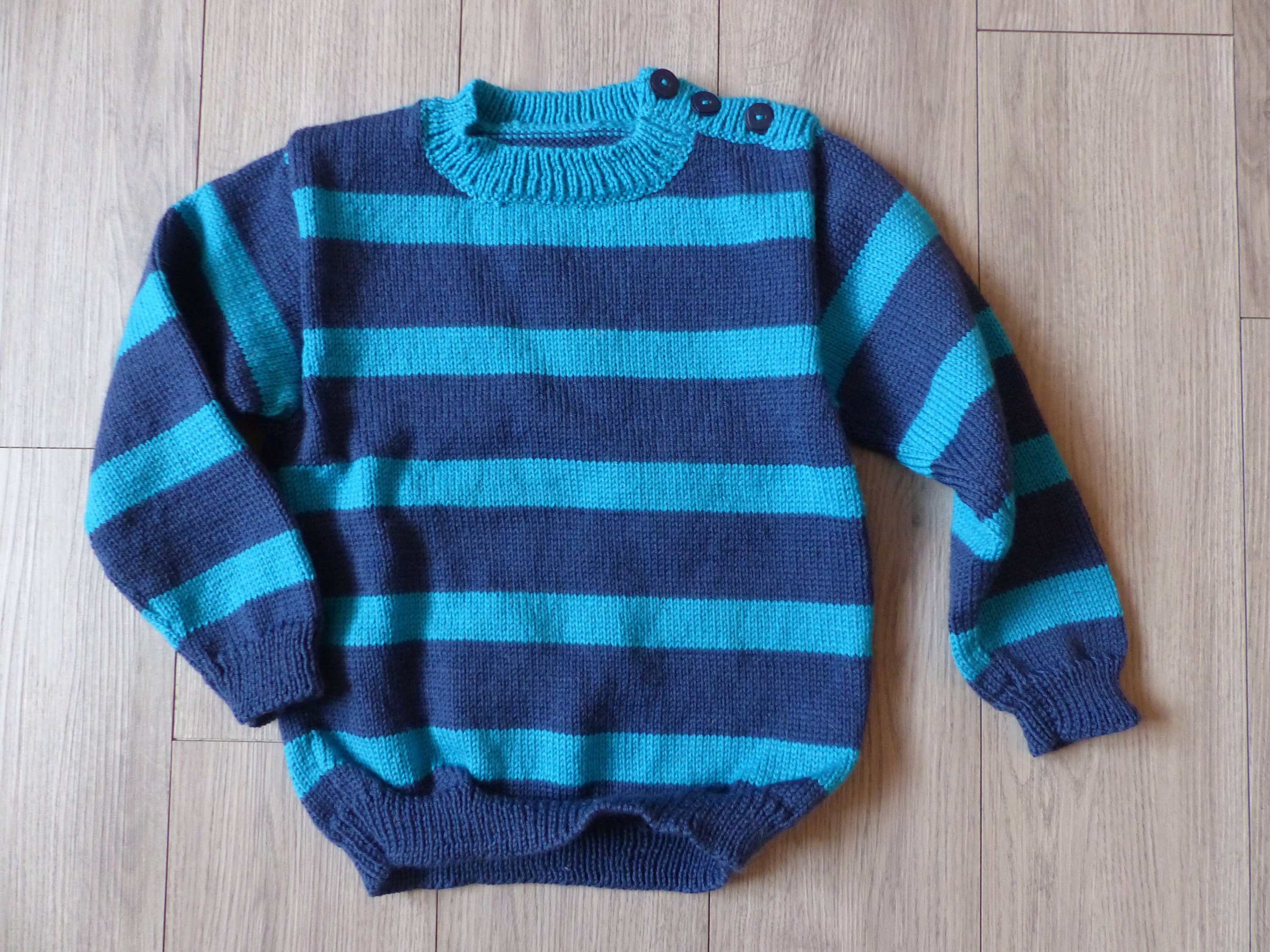 Pull rayé tons bleus - New Born - Pulls | Mon Petit Doudou