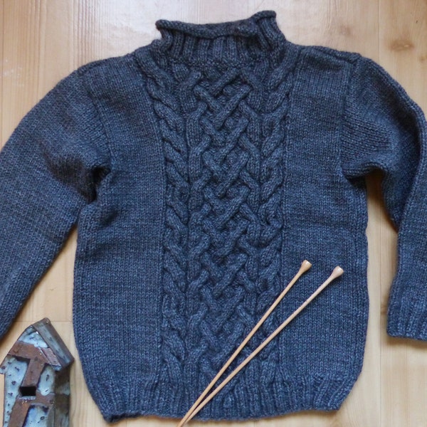 Pull  en laine gris pour enfant