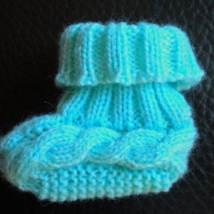 Water green wool baby slippers