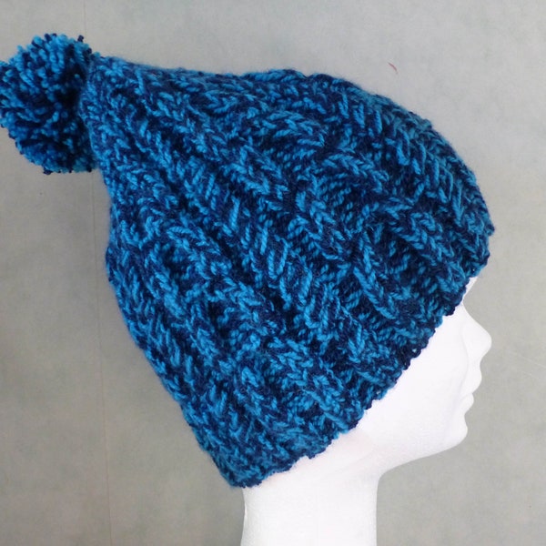 Bonnet bleu chiné