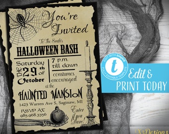 Halloween invitation Etsy image about Free Printable Halloween Invitations for Adults named Halloween invitation Etsy