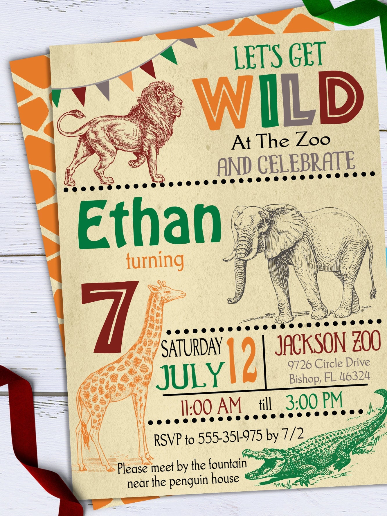 Safari Birthday Invitation Digital Editable Template Zoo Birthday Party Printable Jungle Invitation Girl First Birthday Invite