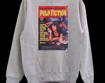 pulp fiction puff print hoodie sweatshirt