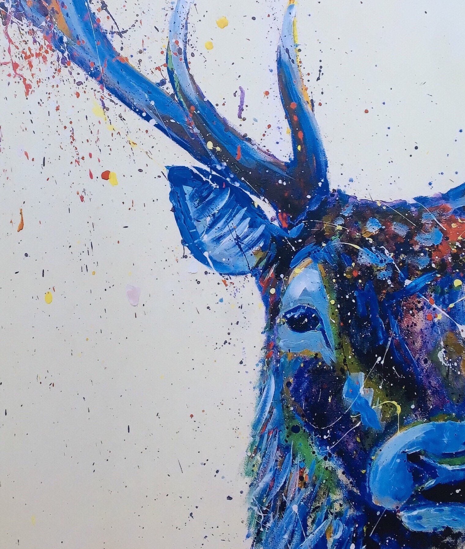 Contempary stag painting print stag print Etsy