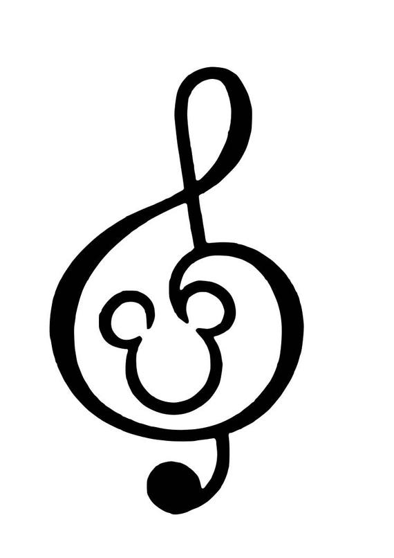 Download Disney Mickey Music Treble Clef Iron On Heat Transfer ...