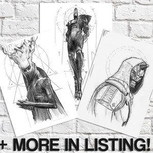 MULTIPLE Destiny Inspired Art Prints // Rhulk , The Witness, Cayde 6, Oryx, Ghost