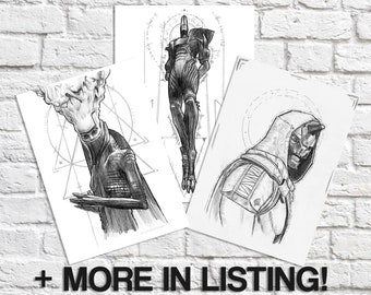 MULTIPLE Destiny Inspired Art Prints // Rhulk , The Witness, Cayde 6, Oryx, Ghost
