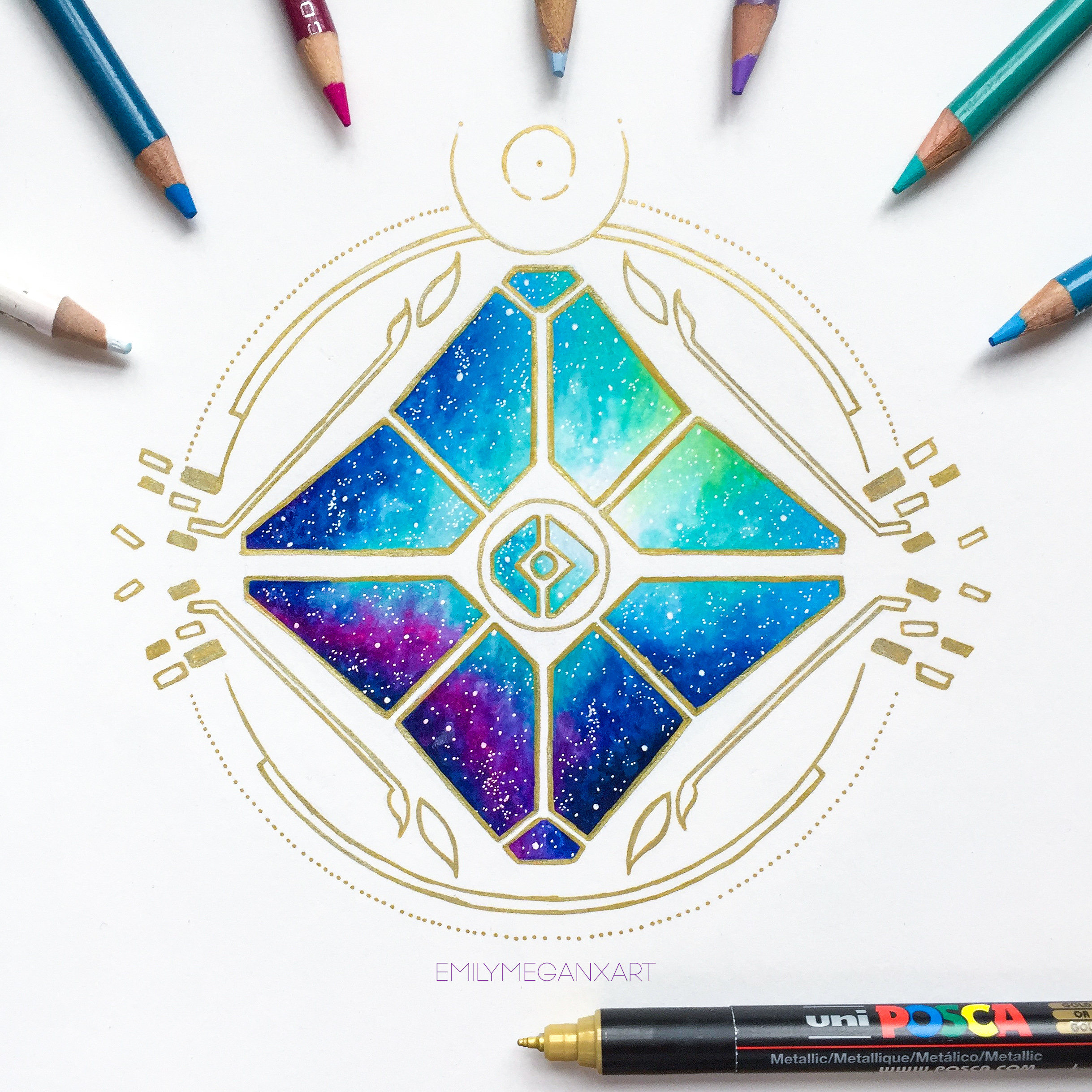 Destiny Inspired Nebula and Gold Ghost Art Prints - Etsy