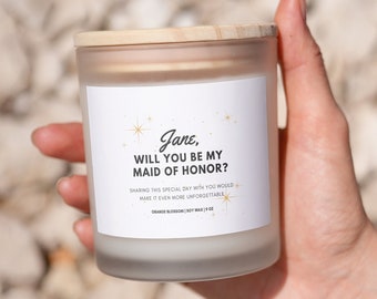 Maid Of Honor Candle Gift, Maid Of Honor Proposal, Will You Be My Maid of Honor, Bridesmaid Proposal