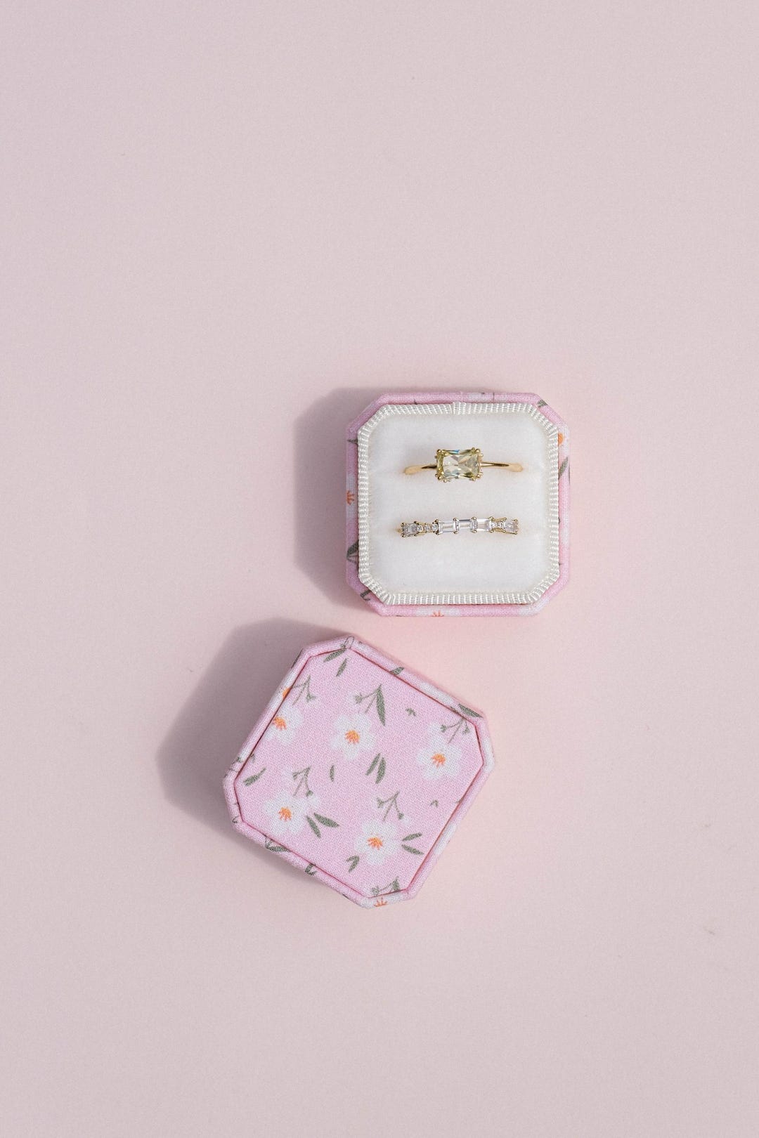 Pink Floral Ring Box, Personalised Blush Ring Box for Wedding Ceremony ...