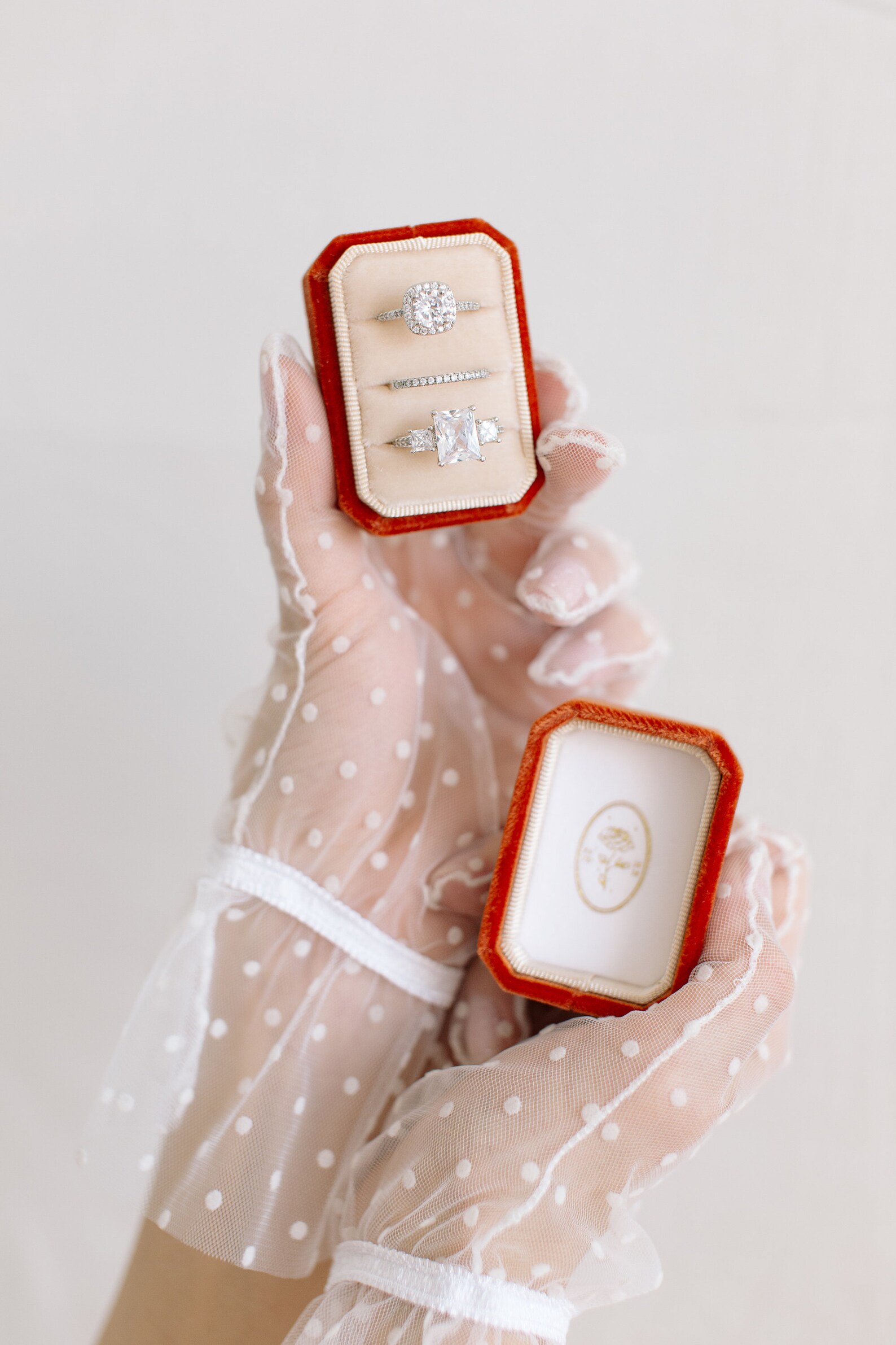 Ring Box for Three Rings, 3 Slot Ring Box, Ring Box for Wedding ...