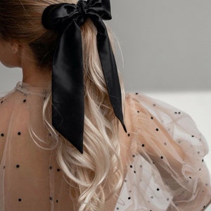 Black Silk Hair Bow