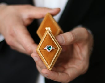 Fluwelen ringdoosvoorstel, verlovingsringdoos gepersonaliseerd