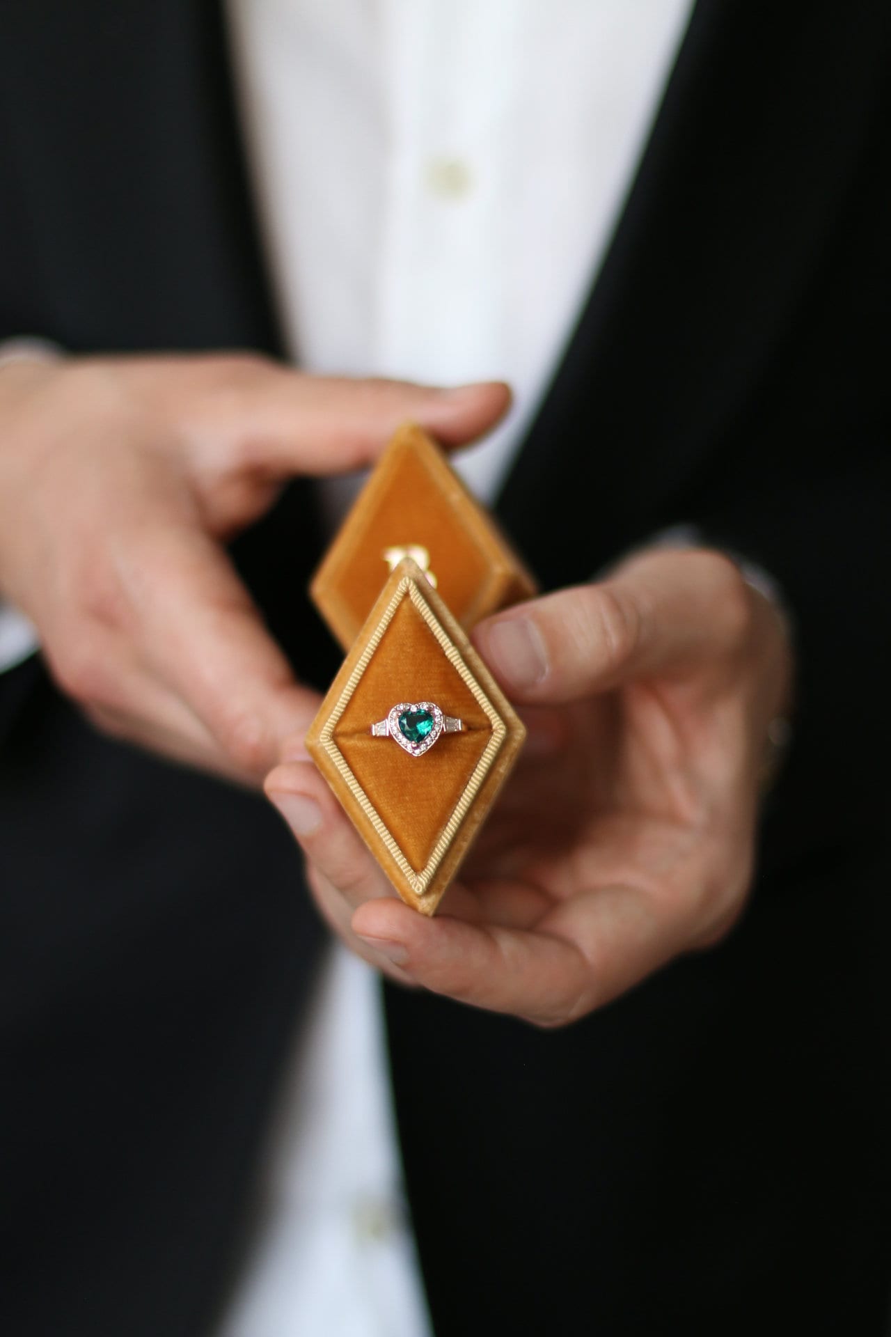 Velvet ring box proposal, engagement ring box personalized
