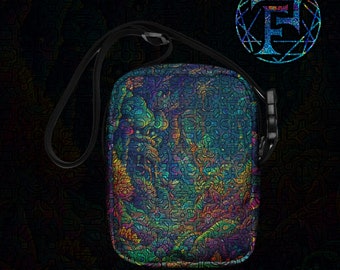Shipibo Conibo Jungle Pattern | Ayahuaska | Psychedelic Intricate Artwork | Sacred Geometry Festival Bag | Utility crossbody bag