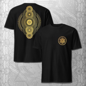 Metatron Geometric Universe T-Shirt | Sacred Geometry Art Tee | Platonic Solids Symbol Shirt | Festival Pattern Top | Psychedelic Clothing