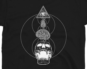 Skull & Third Eye T-Shirt | Spiritual Meditation Unisex Tee