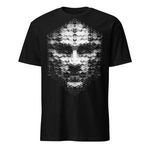 The Entity T-Shirt, Geometric Face Shirt, Abstract Cube Being Graphic Tee