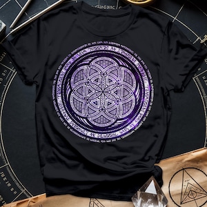 Seed of Life Tribal Sacred Geometry T-Shirt | Spiritual Tribal Symbol Tee | Mystical Energy Design | Esoteric Festival Wear | Unisex T-Shirt