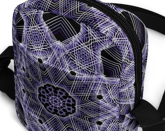Octagonal Geometry Psychedelic Utility crossbody bag