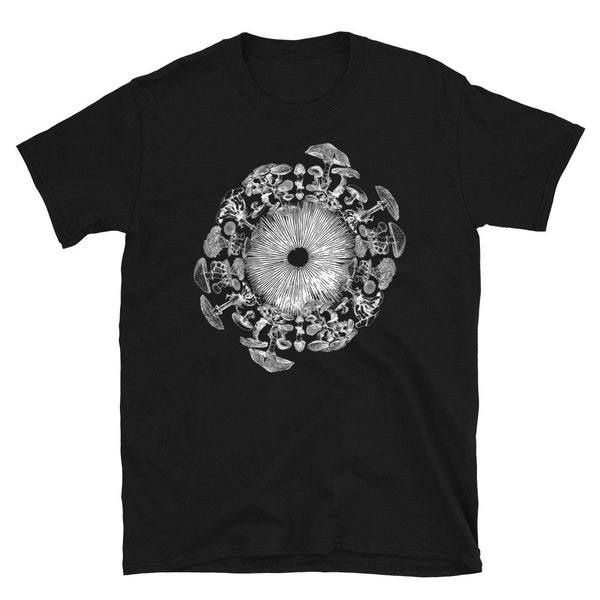 Mushroom Iris | Mycology Art | Spore Print | Mycologist Gift | Mushroom Lover | Third Eye | Mushroom Trip | Mushroom Grower | Unisex T-Shirt