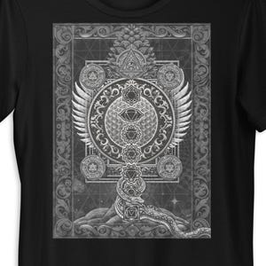Sacred Geometry | Ornate Esoteric Spiritual Art | Psychedelic Wear | Flower Of Life | Metatron&#39;s Cube | Ancient Wisdom | Unisex t-shirt