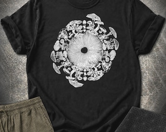 Svampiris Grafisk T-shirt | Psykedelisk Svampöga, Spirituell Konst
