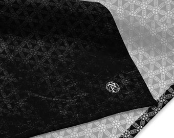 Flower Of Life | Sacred Geometry | Intricate Psychedelic Pattern | Distressed Silver Vintage | Festival Clothing | All-over print bandana